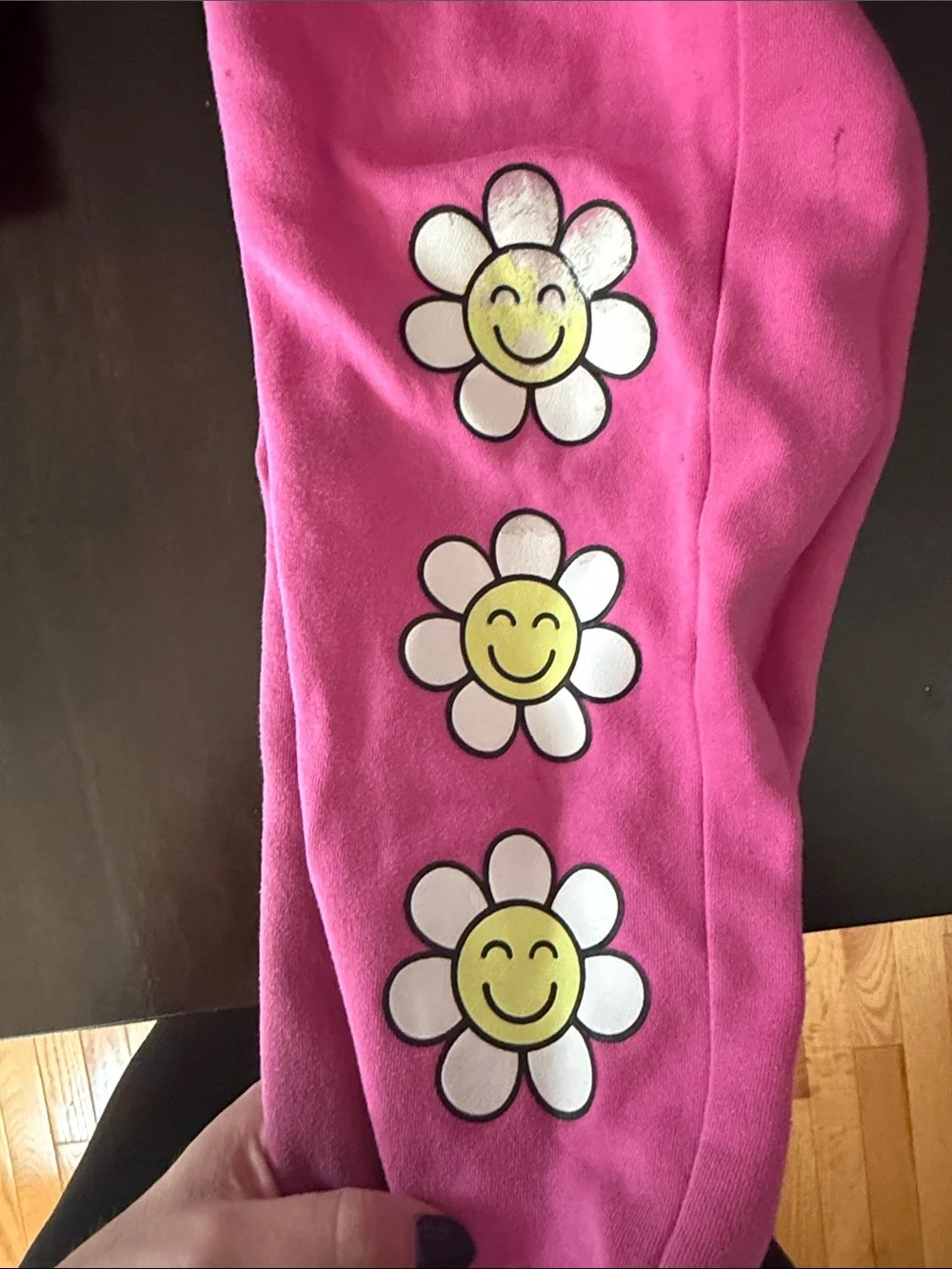 GAP Pink Hoodie & Joggers Set with Smiling Daisy Graphics
